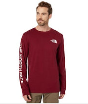 The North Face TNF Sleeve Hit Long-Sleeve T Shirt for Men Maroon 2XL