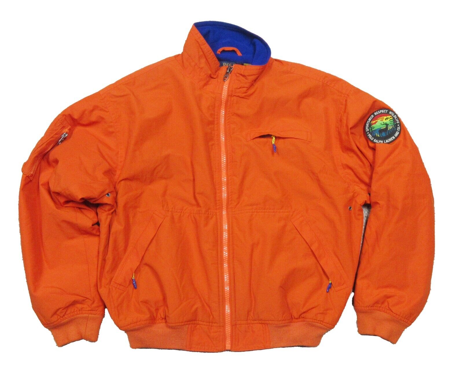 Polo Ralph Lauren Men's College Orange Sportsmen Graphic Fleece Full Zip Jacket Orange Medium