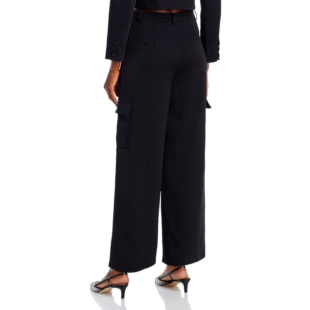 Lucy Paris Womens Wide Leg Cargo Pants Size Small Black