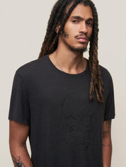 John Varvatos Mens Embellished Skull Knot T Shirt XL Black