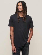 John Varvatos Mens Embellished Skull Knot T Shirt Medium Black