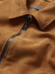 John Varvatos Mens Ellison Blouson Suede Leather Jacket Size 50 US 40 Copper