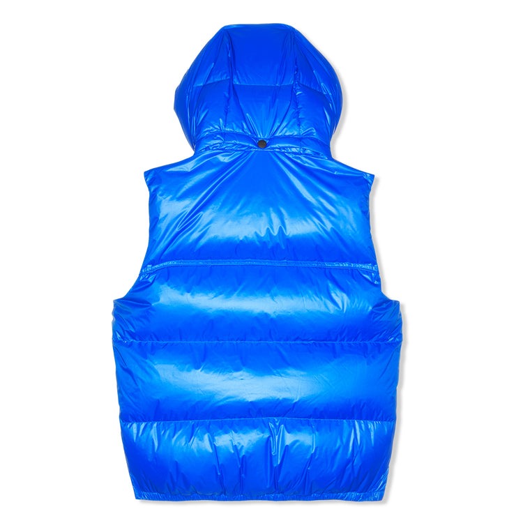 Purple Brand Nylon Hooded Down Puffer Vest Medium Blue