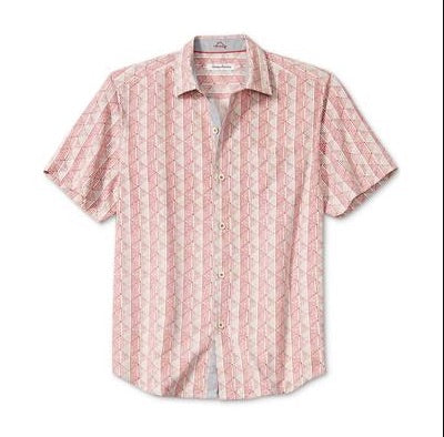 Tommy Bahama Mens Diamond Springs Short-Sleeve Shirt Red Medium