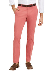 Tommy Hilfiger Mens Modern fit Dress Pants 33 / 32 Light Red Solid