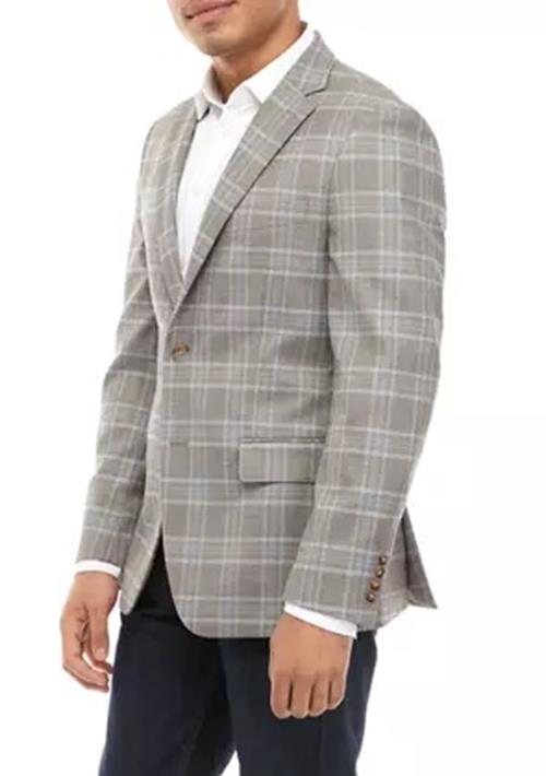 Lauren Ralph Lauren Single Breasted 2 Button Front 46L Sport Coat Blue Tan