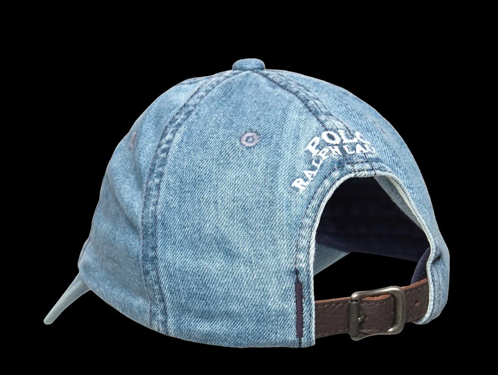Polo Ralph Lauren Mens Polo Bear Denim Blue Baseball Cap Hat
