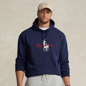 Polo Ralph Lauren Big Pony Logo Fleece Hoodie Sweatshirt XLT Navy Blue