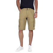 X Ray Men's Belted Double Pocket 12 Inch Cargo Shorts Khaki Beige 34