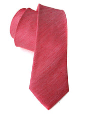 Tommy Hilfiger Men's Herringbone Linen Red Necktie Tie
