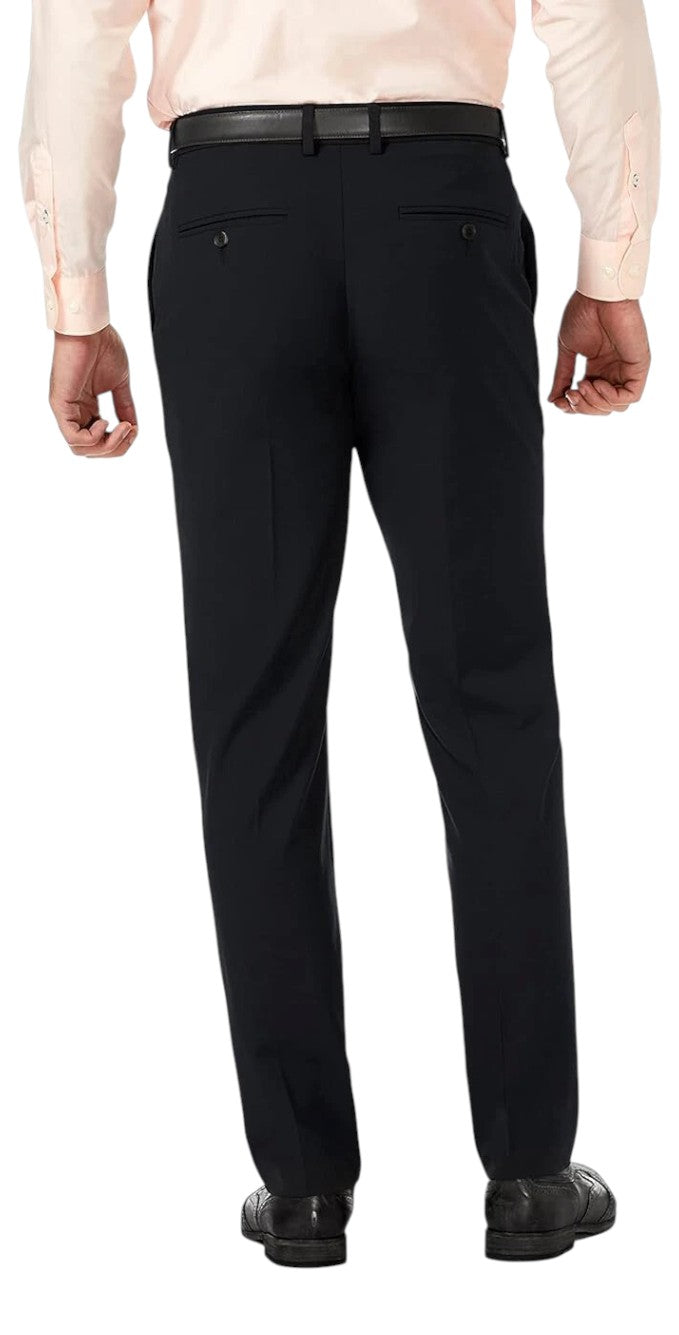 Haggar Mens Classic fit Dress Pants 38 / 29 Black Solid