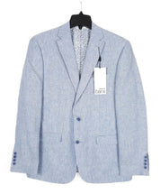Bar Iii Mens Slim fit Suit Jacket Blazer 44 L Blue Solid Stretch Linen