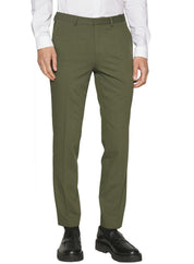 Hugo Boss Mens Hesten Solid Extra Slim Fit Green Dress Wool Blend Pants 32