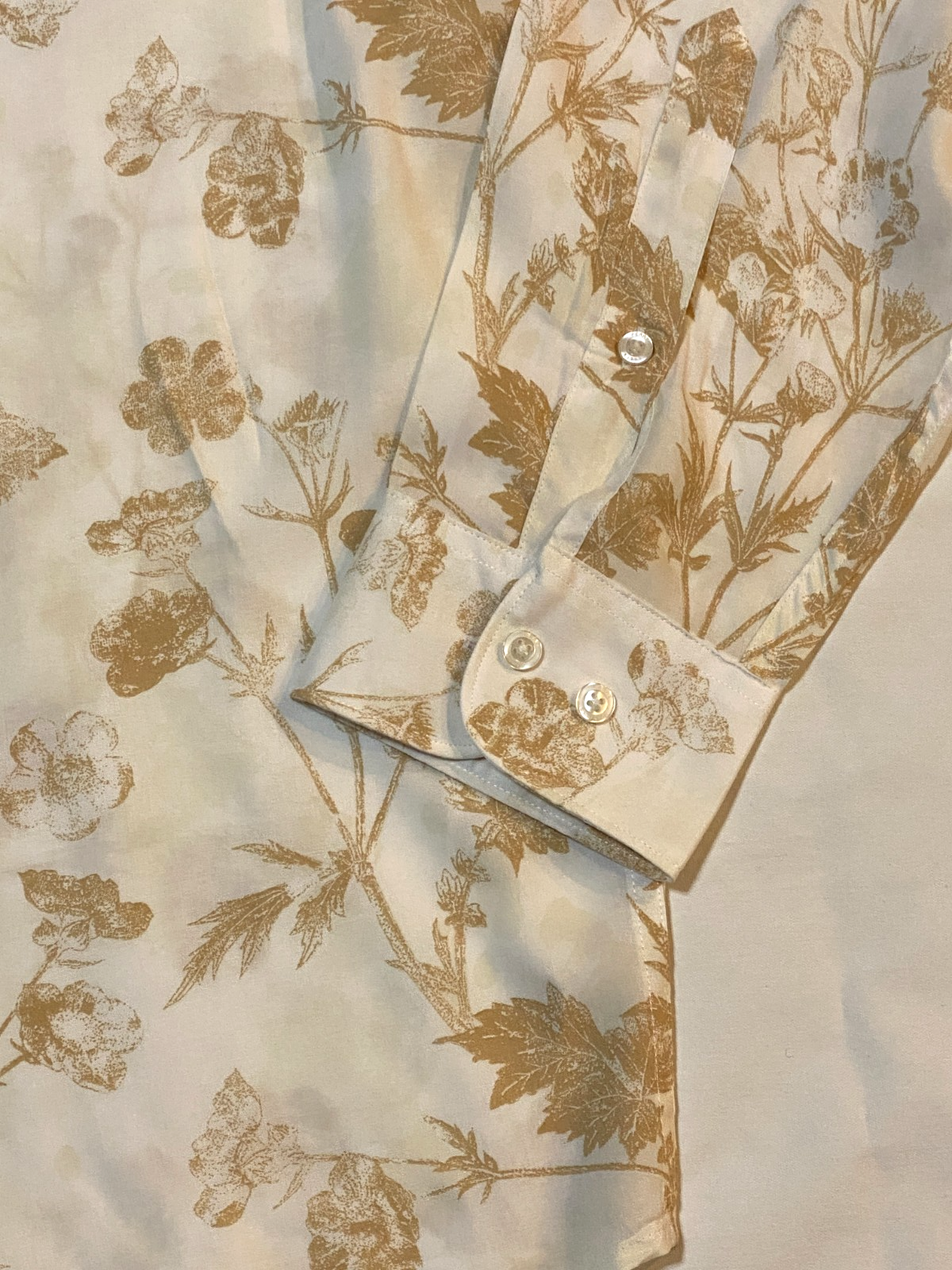 Perry Ellis Men Regular fit Long Sleeve Button-Up Shirt XXL White Floral