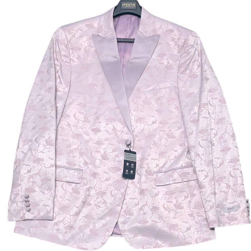 Alfani Mens Slim fit Suit Jacket Blazer 40 R Pink Floral Stretch