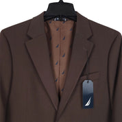 Nautica Mens Modern fit 2 Piece Suit 38 R Pants 32 / 32 Brown Solid