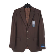 Nautica Mens Modern fit 2 Piece Suit 38 R Pants 32 / 32 Brown Solid