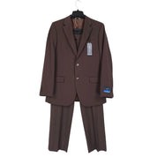 Nautica Mens Modern Fit 2 Piece Suit 40 R / 34 Waist Brown Solid Stretch