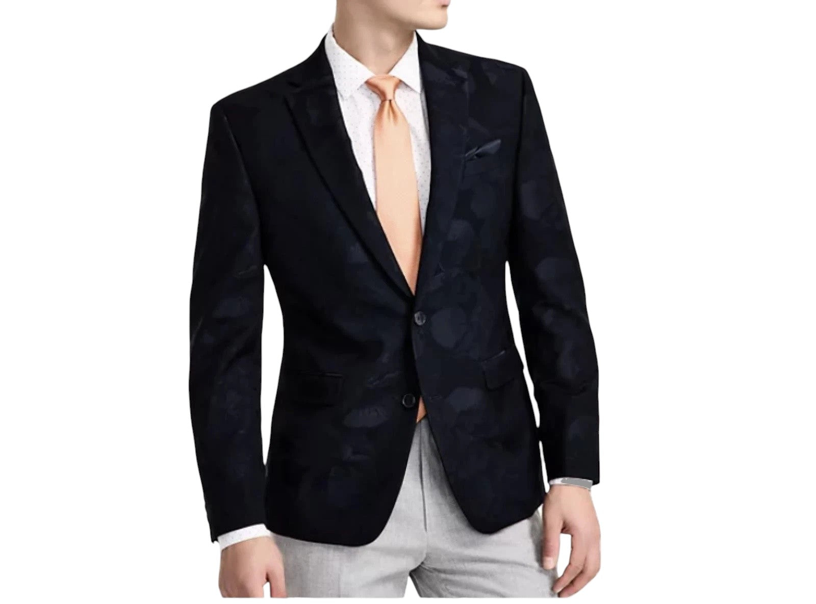 Bar III Mens Slim fit Evening Jacket Blazer 40 R Black Floral