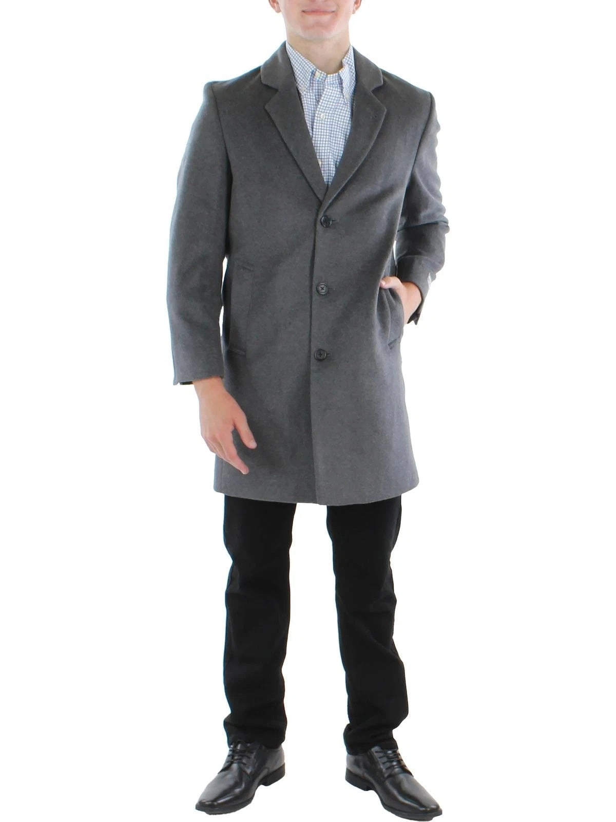 MICHAEL KORS Mens Madison Luxury Italian Wool Overcoat Coat 40 R Grey