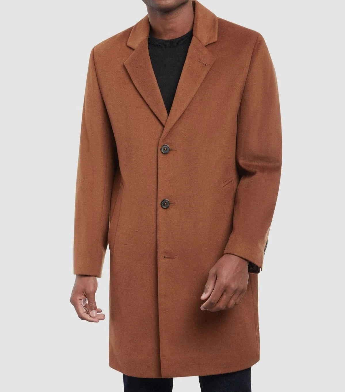Michael Kors Men's Madison Wool Cashmere Modern-Fit Overcoat Coat 40 R Brown