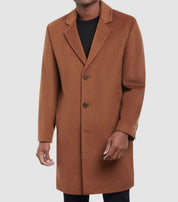 Michael Kors Men's Madison Wool Cashmere Modern-Fit Overcoat Coat 40 R Brown
