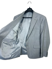 Calvin Klein Mens Slim fit Sport Coat Blazer 44 L Light Grey Solid Stretch Wool