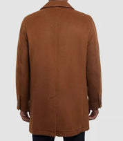 Michael Kors Mens Lunel Wool Blend Double Breasted Coat 46 R Brown