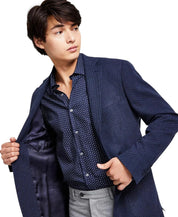Calvin Klein Mens Slim fit Wool Textured Sport Coat Blazer 34 R Navy Blue Solid