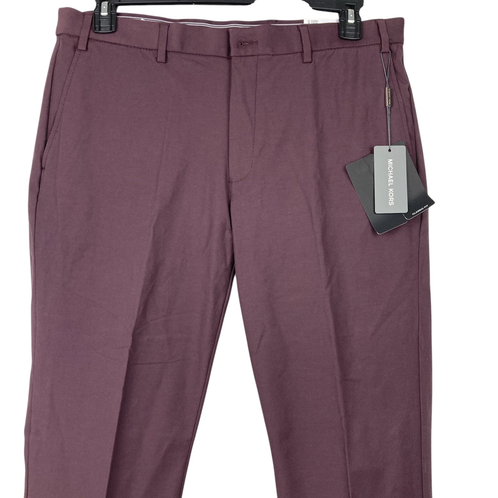 Michael Kors Mens Classic fit Cotton Dress Pants 32 / 30 Red Solid