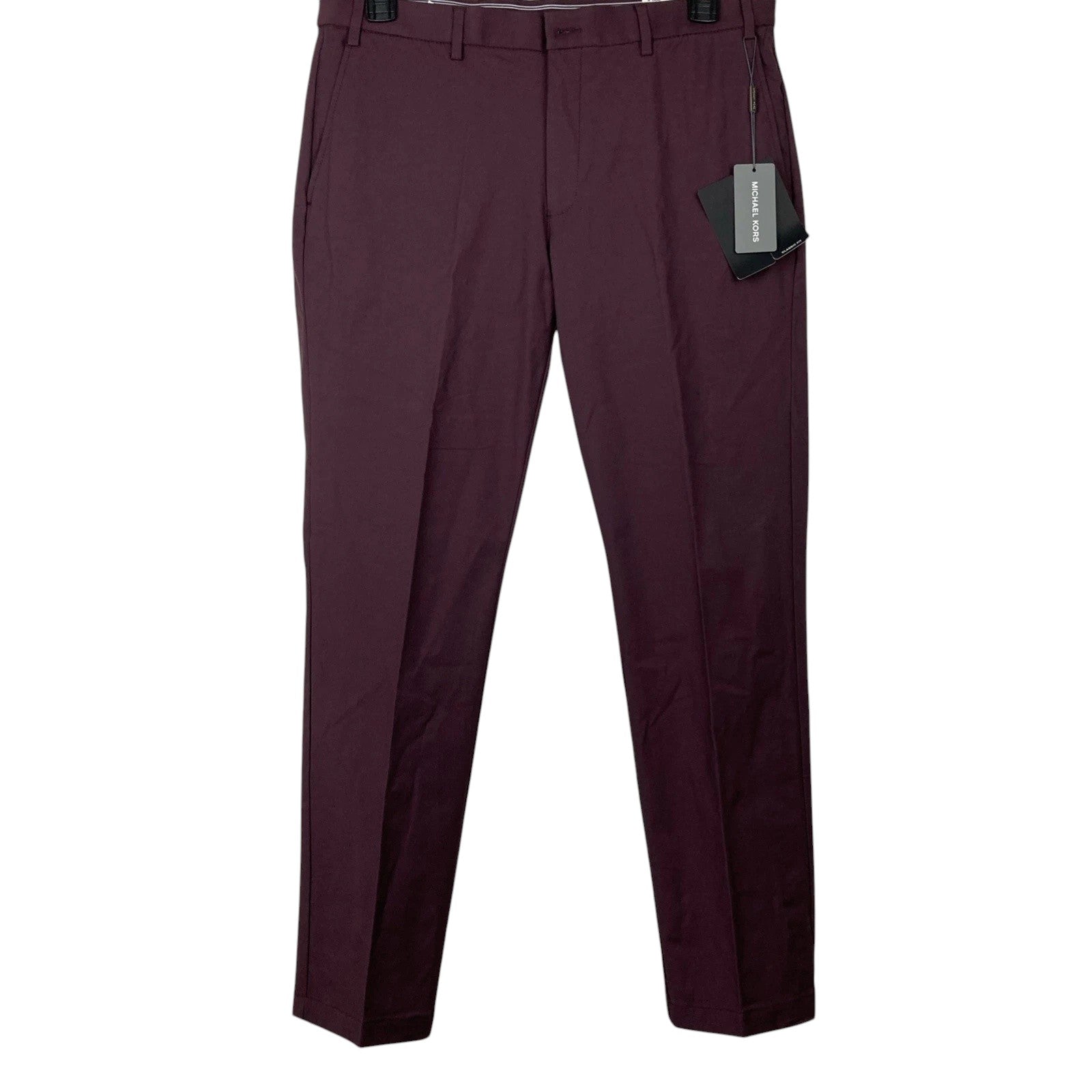 Michael Kors Mens Classic fit Cotton Dress Pants 32 / 30 Red Solid