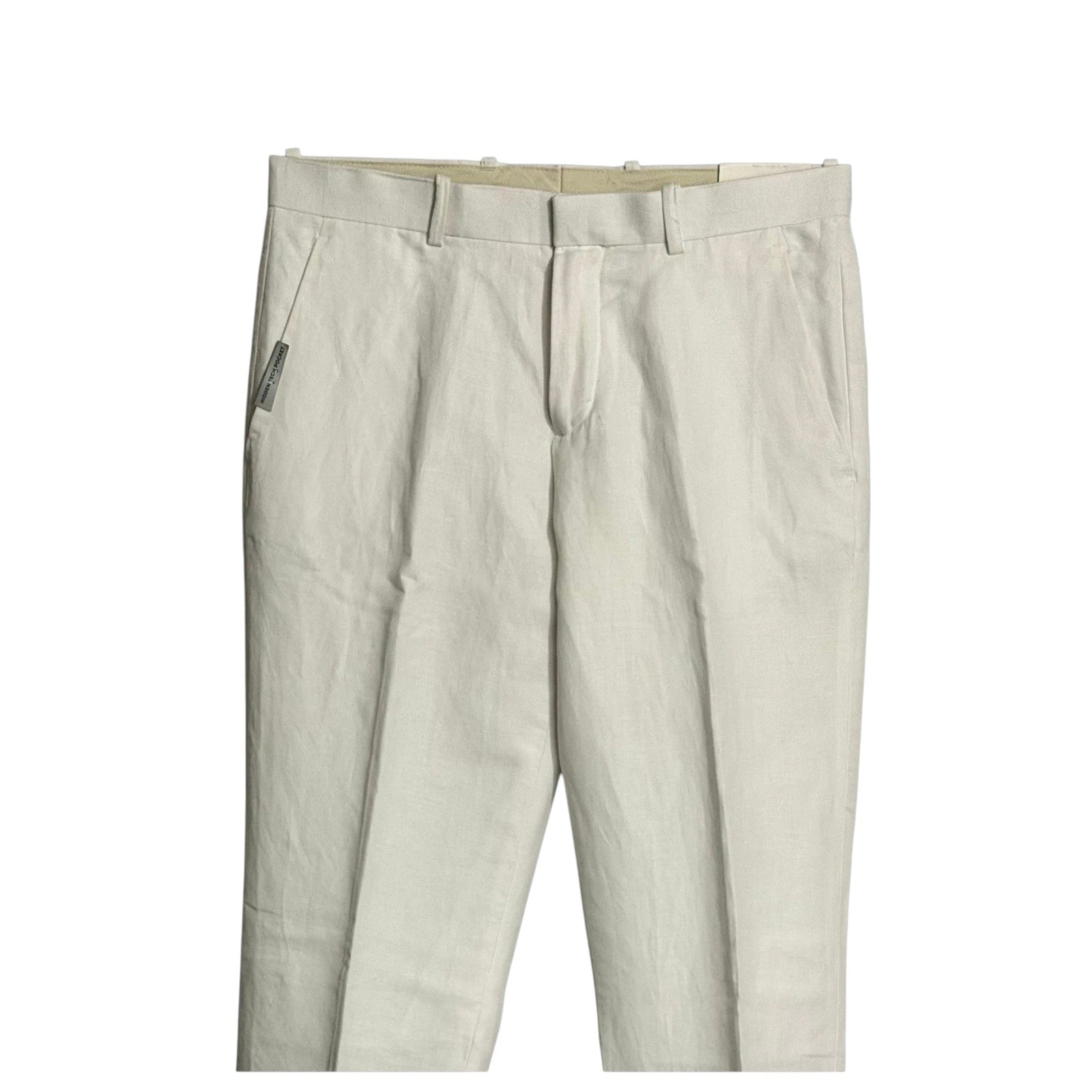 Perry Ellis Portfolio Mens Modern fit Linen Cotton Dress Pants 40 / 32 Off White