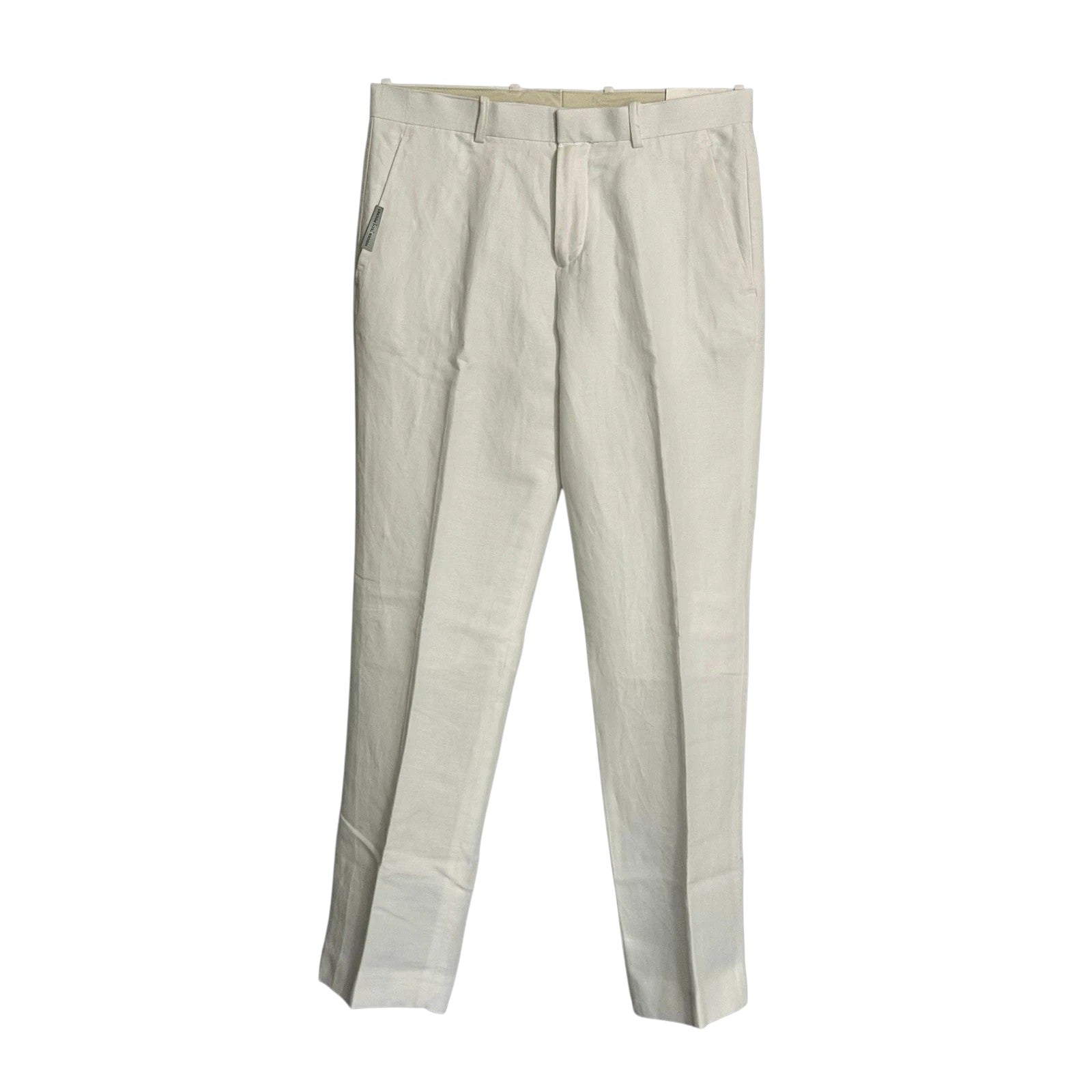 Perry Ellis Portfolio Mens Modern fit Linen Cotton Dress Pants 40 / 32 Off White