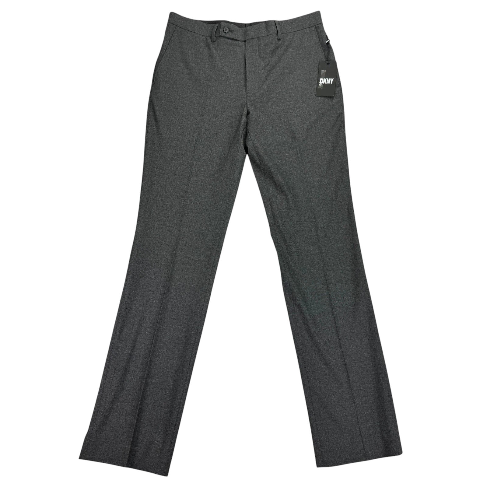 Dkny Mens Modern fit 2 Piece Suit 40 S / 33 Waist Charcoal Grey Solid Stretch