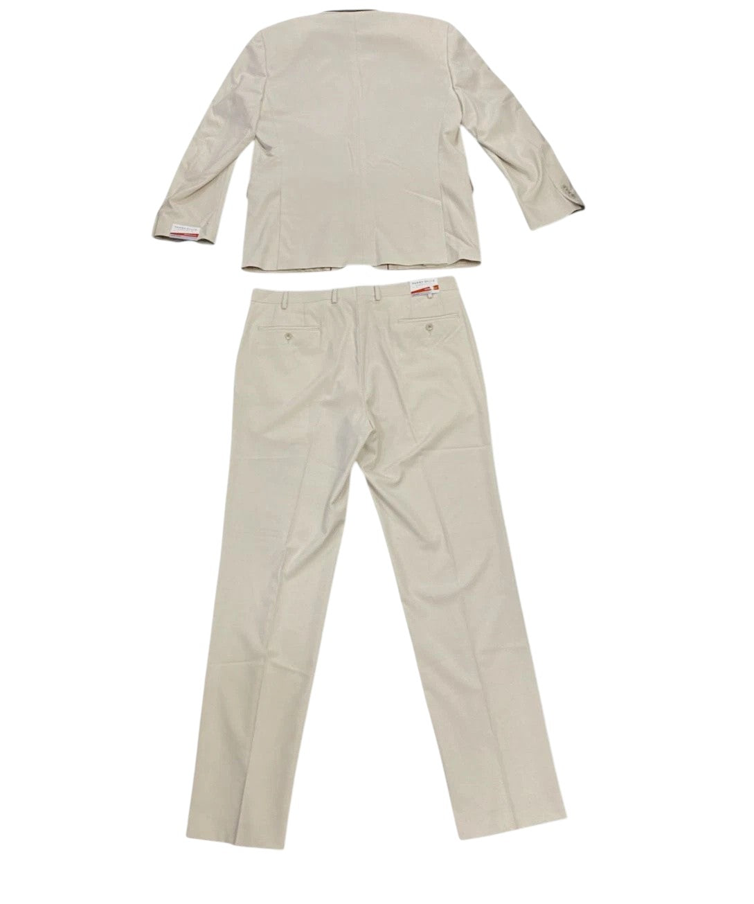 Perry Ellis Portfolio Mens Modern fit 2 Piece Suit 38 R / 31 Waist Stone Beige