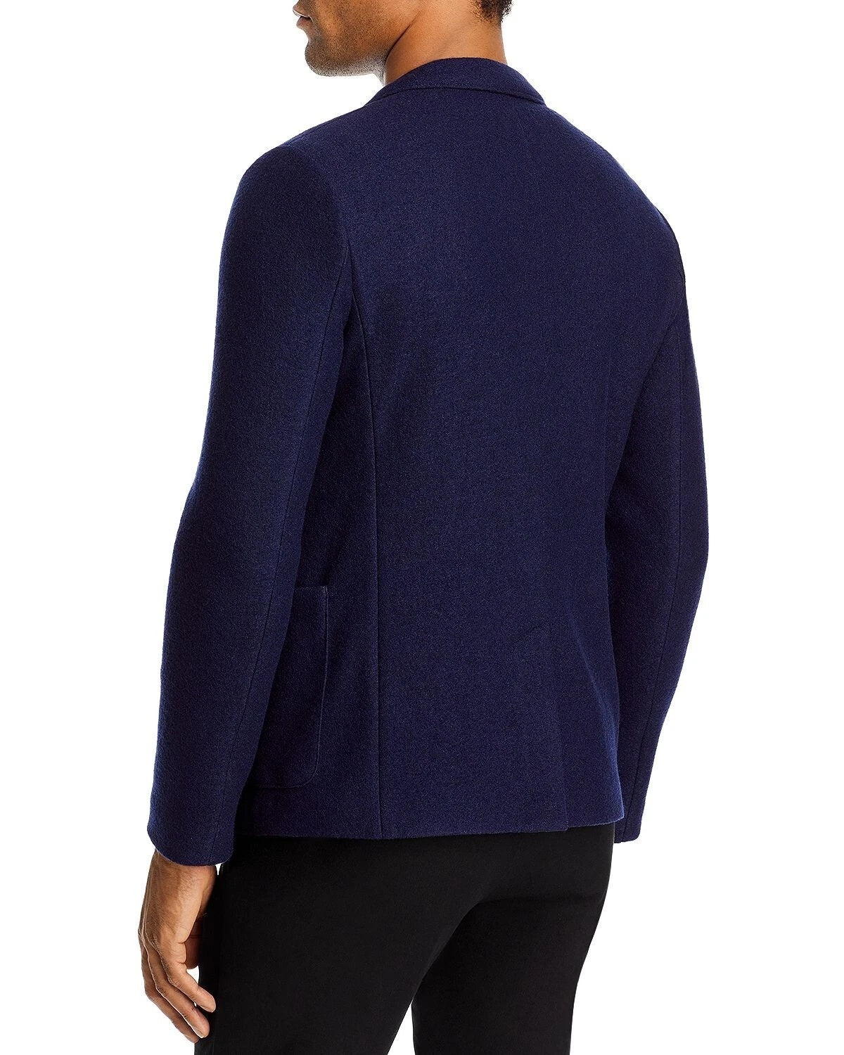 Hugo Boss Mens Agaltus Textured Flannel Blazer Sport Coat 38 R Navy Blue