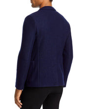 Hugo Boss Mens Agaltus Textured Flannel Blazer Sport Coat 38 R Navy Blue