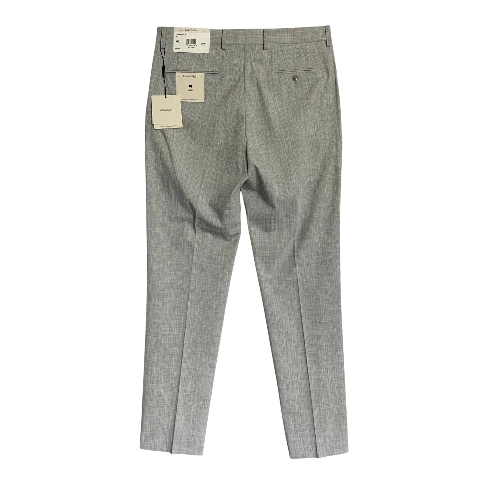 Calvin Klein Mens Slim fit Dress Pants 30 / 30 Light Gray Solid