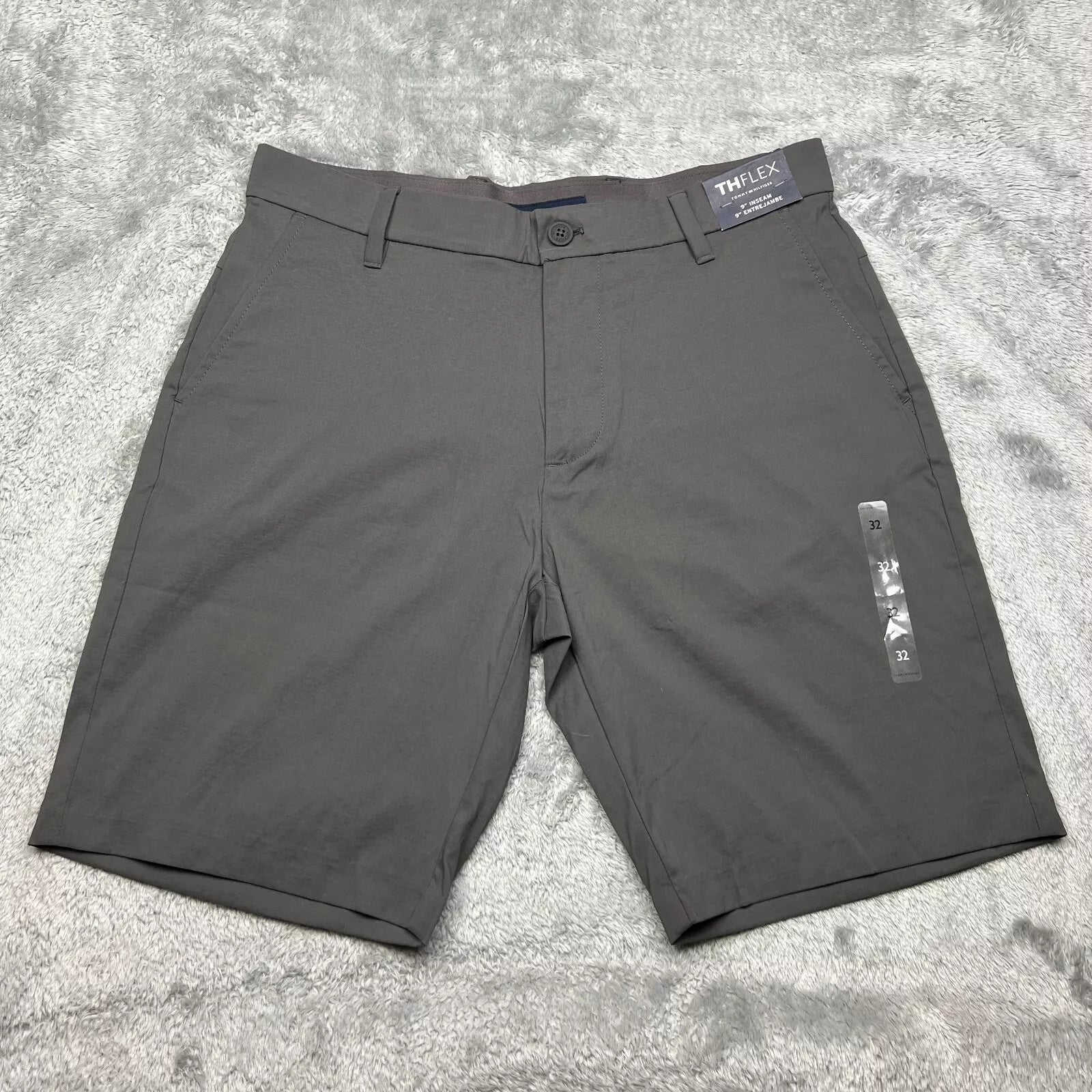 Tommy Hilfiger Men's Th Flex Stretch 9" Flat Front Shorts Endless Grey 36