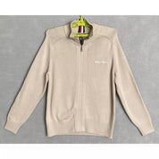 Tommy Hilfiger Mens Quarter Zip Sweater Beige Large