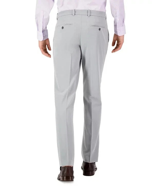 Perry Ellis Portfolio Mens Modern fit Dress Pants 40 / 32 Light Grey Solid