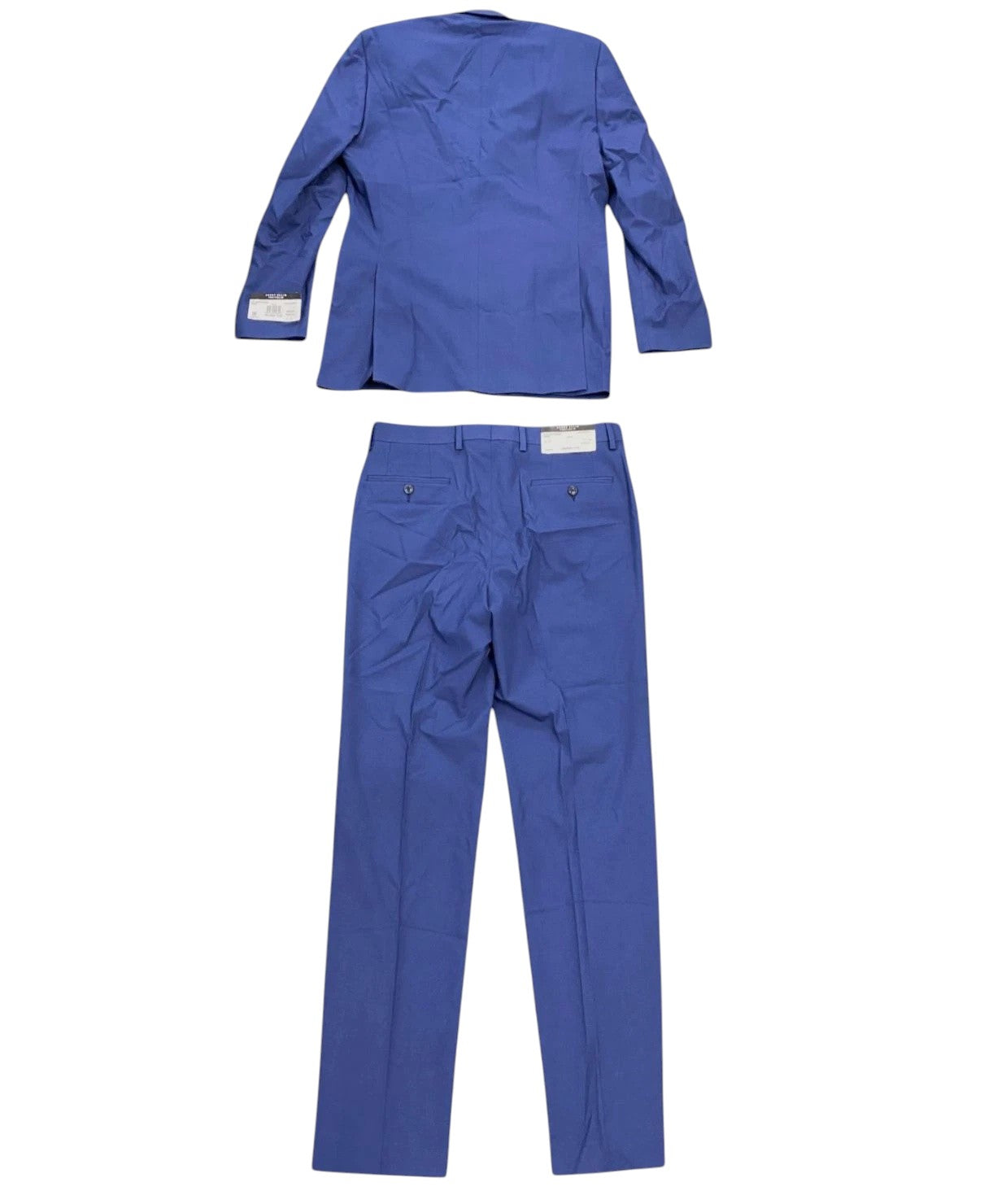 Perry Ellis Portfolio Mens Modern fit 2 Piece Suit 44 L Pants 37 / 34 Blue Solid