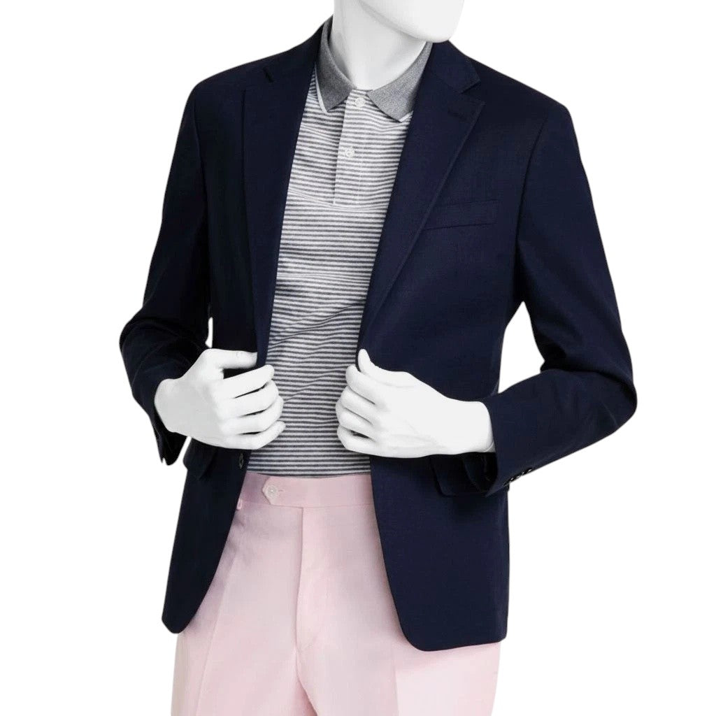 Tommy Hilfiger Mens Modern fit Sport Coat Blazer 36 R Navy Blue Linen Stretch