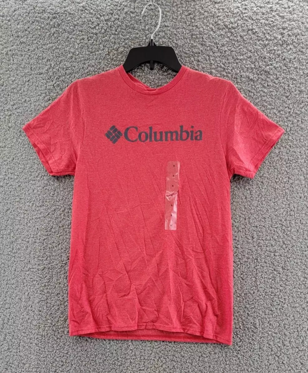 Columbia Mens Logo Graphic Short Sleeve T Shirt Red Large
