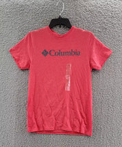 Columbia Mens Logo Graphic Short Sleeve T Shirt Red Large