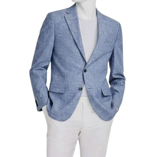 Tommy Hilfiger Mens Modern fit Linen Cotton Sport Coat Blazer 38 R Blue Solid