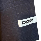 Dkny Mens Modern fit 2 Piece Suit 42 S Pants 35 / 30 Navy Blue Plaid