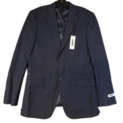 Dkny Mens Modern fit 2 Piece Suit 42 L / 35 Waist Navy Blue Plaid