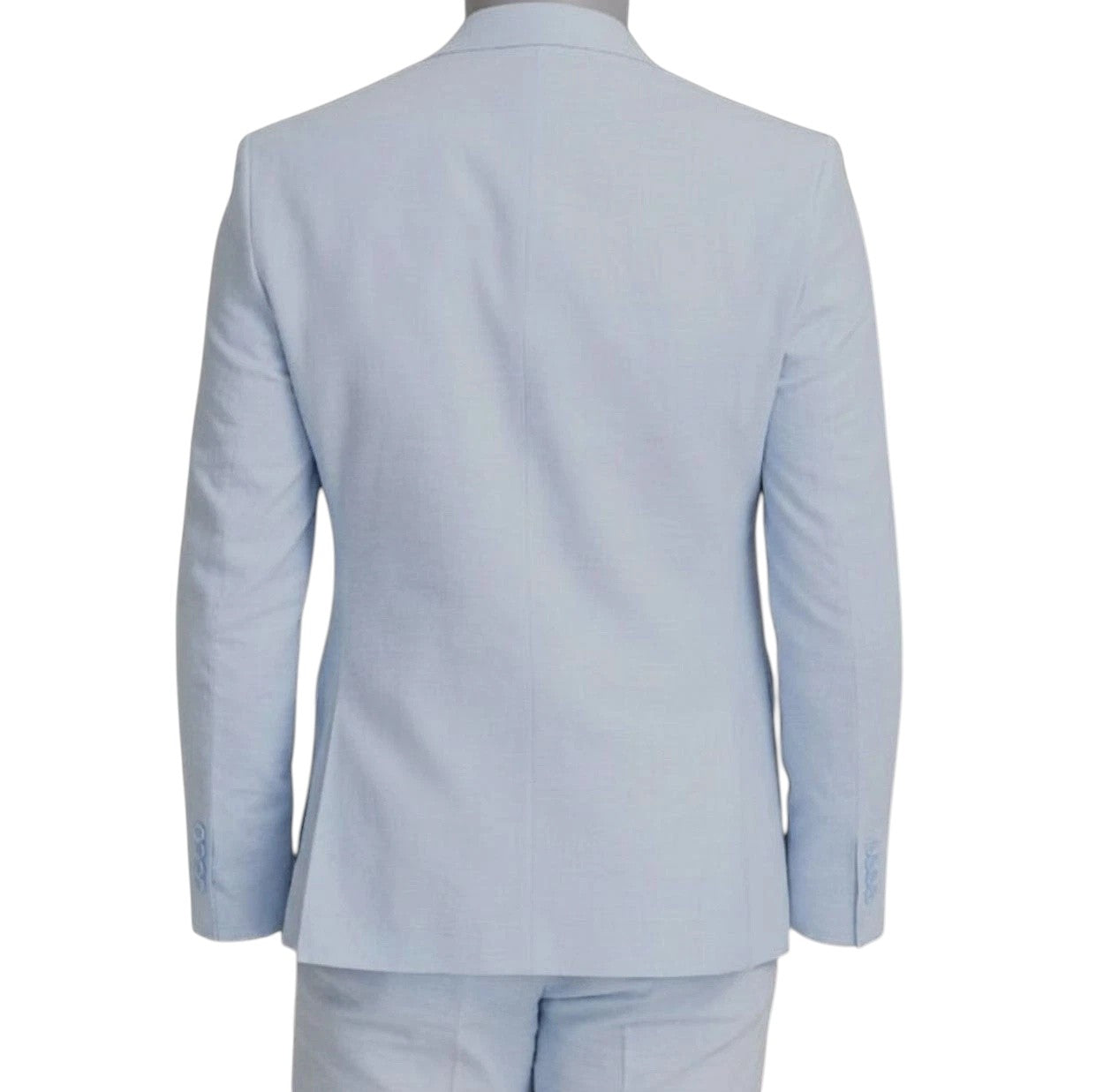 Bar Iii Mens Slim fit Linen Sport Coat Blazer 42 L Light Blue Solid Stretch