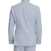 Bar Iii Mens Slim fit Linen Sport Coat Blazer 42 L Light Blue Solid Stretch